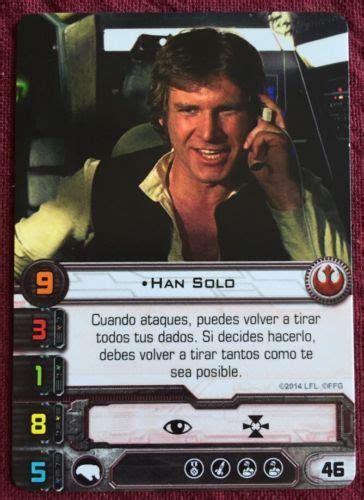 Han Solo promo X wing card in Spanish Han Solo carta promo ...