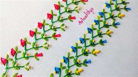 Hand Embroidery: Decorative Stitches #7 | Bordado a mano: Puntadas ...