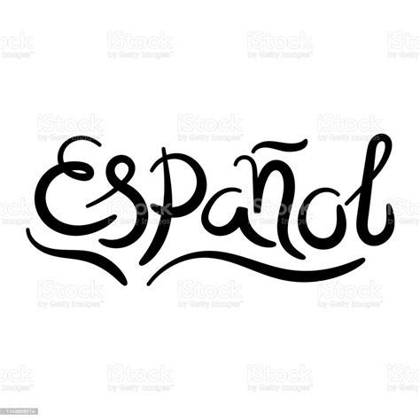 Hand Lettering Vector Espanol Spanish Translation Of ...