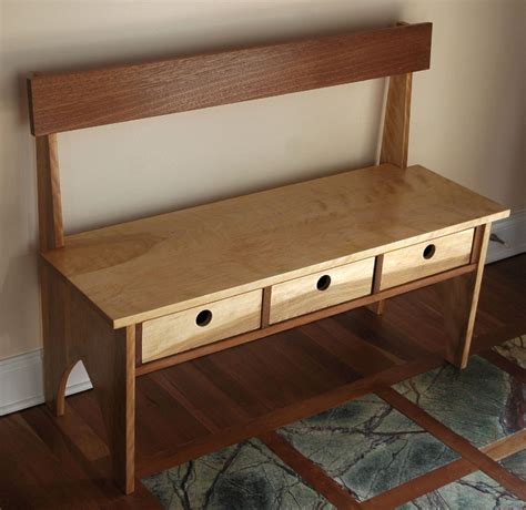 Hand Made Hall Bench With Storage by Mountain Woodworker ...
