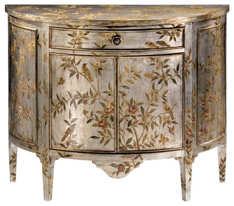 Hand Painted Demilune Cabinet   Contemporary   Decorative ...