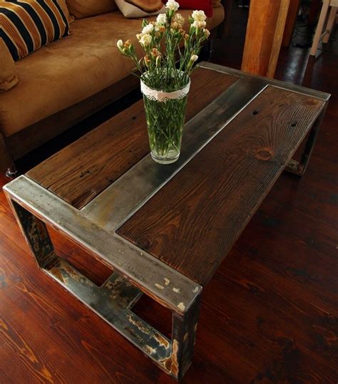 Handmade Reclaimed Wood & Steel Coffee Table   Vintage ...