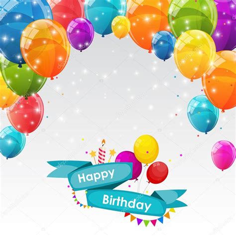 Happy Birthday Card Template met ballonnen ...
