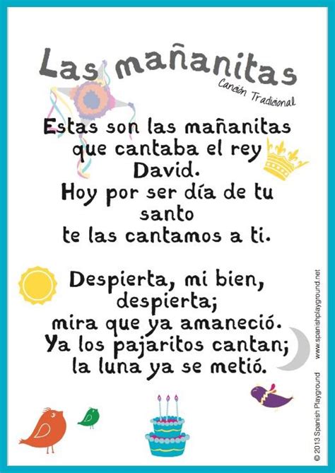 Happy Birthday Song in Spanish Free Printable Lyrics ...