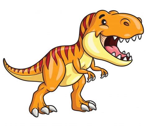 Happy dinosaur cartoon Vector | Premium Download | T rex ...