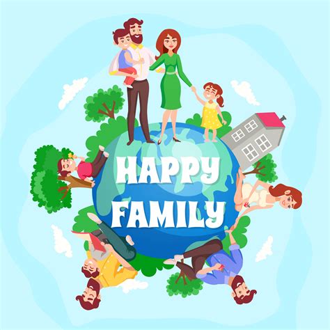 Happy Family Cartoon Composition 476476 Vector Art at Vecteezy