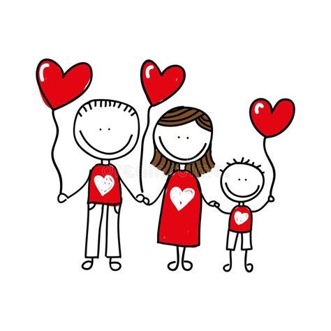 Happy Family Drawing Isolated Icon Design Stock ...