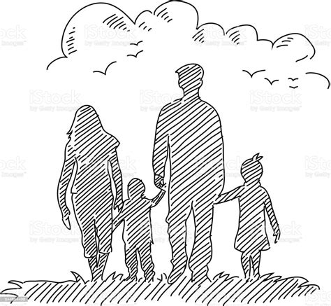Happy Family Drawing Stock Illustration   Download Image ...
