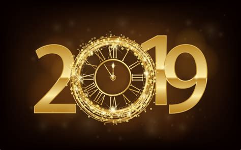 Happy new year 2019   new year shining background Vector ...