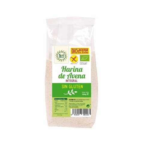 Harina de Avena Integral Sin Gluten Bio 500g   Sol Natural