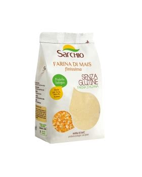Harina de maíz sin gluten bio, Sarchio  500g    Harinas sin gluten