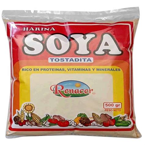 Harina de Soya Tostada RENACER Bolsa 500g | plazaVea    Supermercado