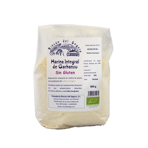 Harina integral de garbanzo ecológica  sin gluten  paquete 800gr   Come ...