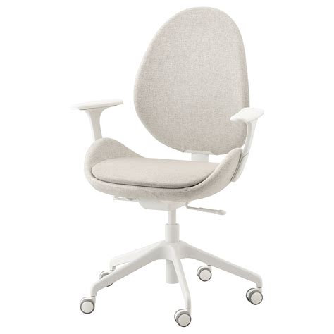 HATTEFJÄLL Gunnared beige, white, Office chair with ...