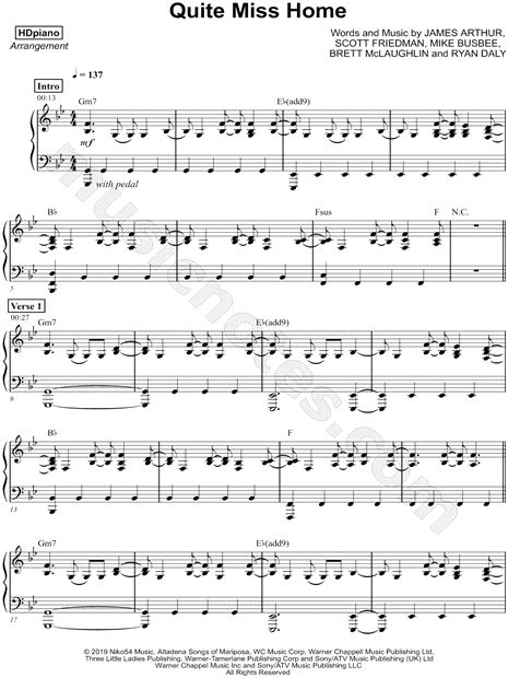 HDpiano  Quite Miss Home  Sheet Music  Piano Solo  in G ...