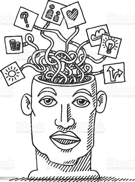 Head Thinking Psychology Drawing Stock Vector Art & More Images of ...