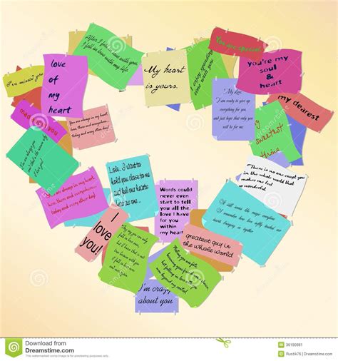 Heart Of Love Notes.  Vector  Stock Vector   Illustration ...