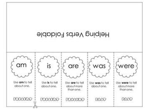 Helping Verbs Foldable and Rules Poster * Am, Is, Are, Was ...