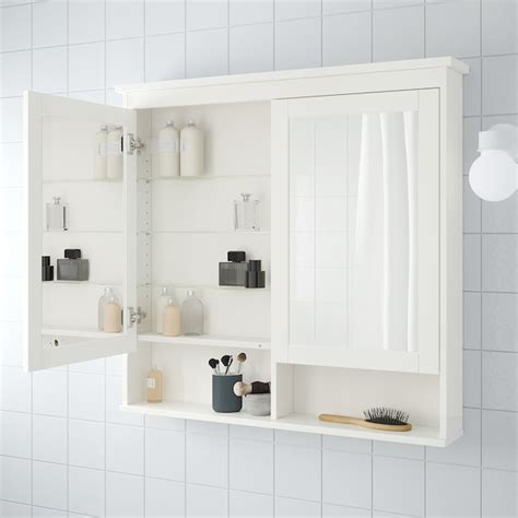 HEMNES Armario &espejo, 2 puertas, blanco, 103x16x98 cm   IKEA