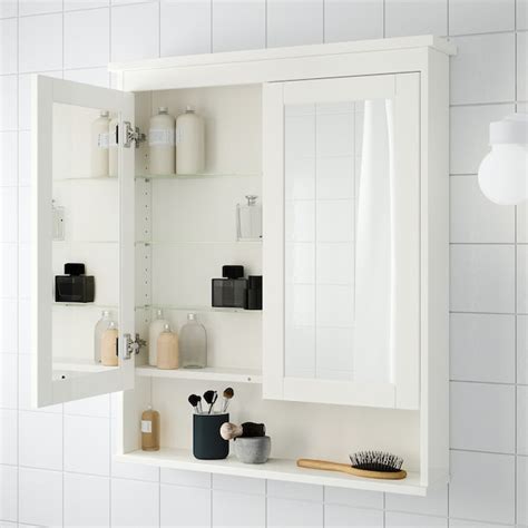 HEMNES Armario &espejo, 2 puertas, blanco, 83x16x98 cm   IKEA