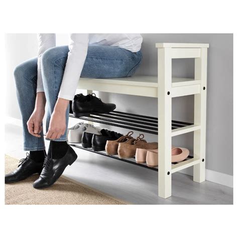 HEMNES Banco zapatero, blanco, 85x32 cm   IKEA | Muebles para guardar ...