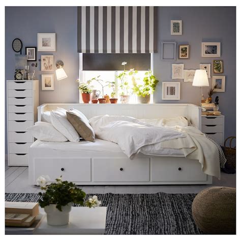 HEMNES Day bed frame with 3 drawers, white, Single   IKEA