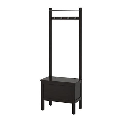HEMNES Storage bench w towel rail/4 hooks   black brown   IKEA