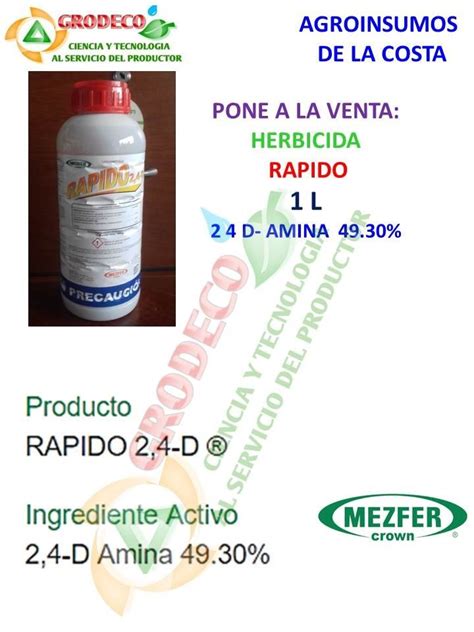 Herbicida Rapido 24d Amina 1lt Control De Maleza Hoja ...