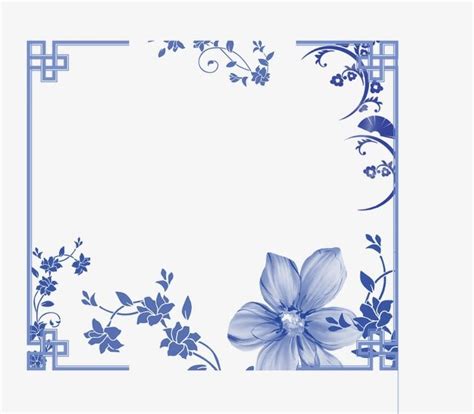 Hermoso estilo chino azul y blanco sombreando encaje frontera, Hermosa ...