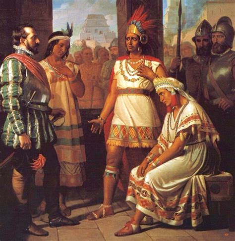 Hernán Cortez es recibido por Moctezuma en la Gran Tenochtitlán ,en el ...