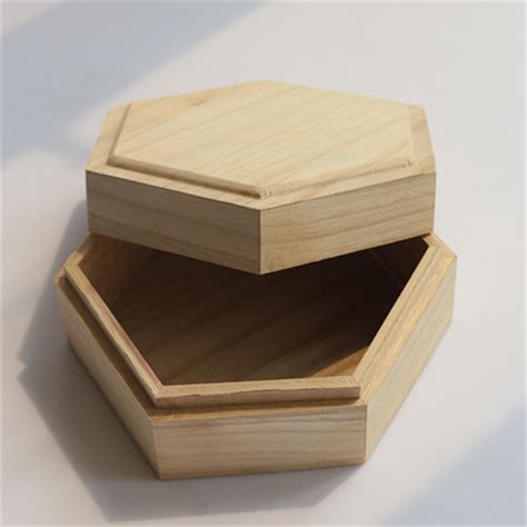 Hexagon Small Wooden Jewelry Box Gift Wooden Box With Lid ...