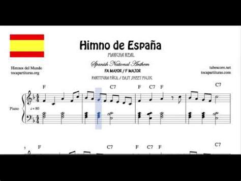 Himno de España Partitura de Piano Fácil Principiantes con ...