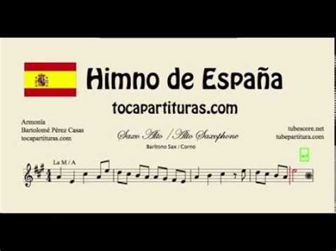 Himno de España Partitura de Saxo Alto, Barítono y Trompa ...