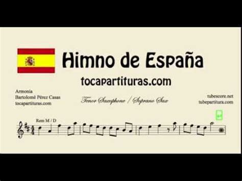 Himno de España Partitura de Saxo Tenor y Soprano Sax ...