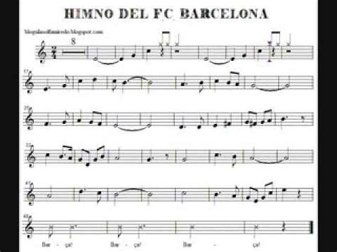 Himno del F C Barcelona Partitura para flauta   YouTube
