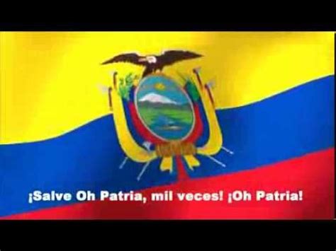 HIMNO NACIONAL DE LA REPUBLICA DEL ECUADOR   Letra   YouTube