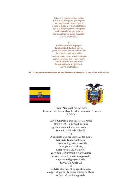 himno nacional del Ecuador