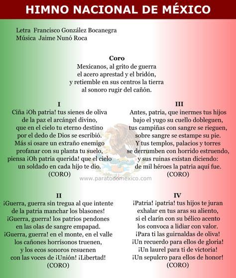 himno nacional mexicano 4 estrofas   Buscar con Google | Himno nacional ...