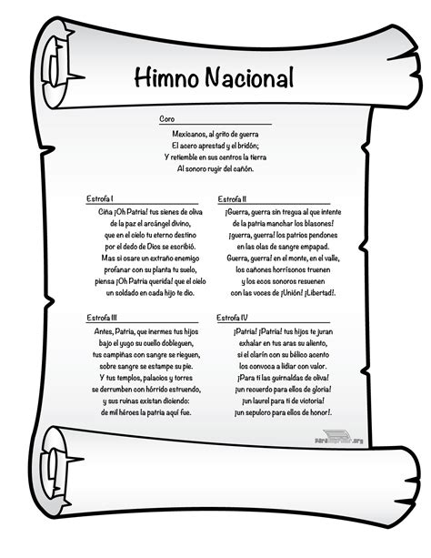 Himno Nacional Mexicano para imprimir en PDF 2022