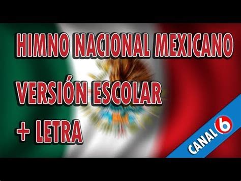 HIMNO NACIONAL MEXICANO VERSIÓN ESCOLAR  Con Letra    YouTube