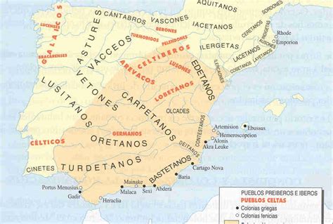 HISTORIA DE ESPAÑA: MAPA DIVISIÓN PUEBLOS PRERROMANOS
