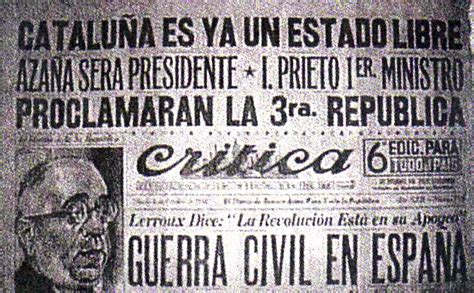 Historia de España: Se declara la Independencia de Cataluña  1934