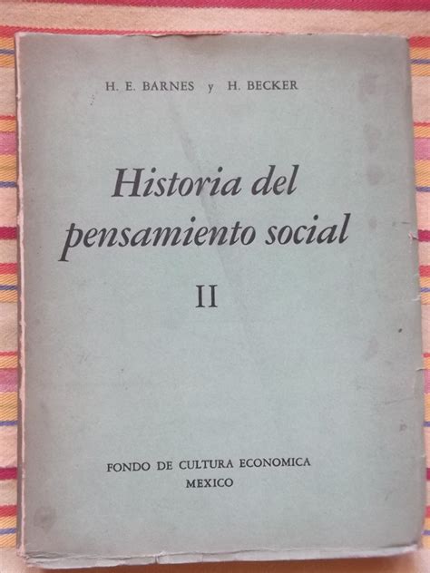 Historia Del Pensamiento Social Ii Barnes Y Becker | Mercado Libre