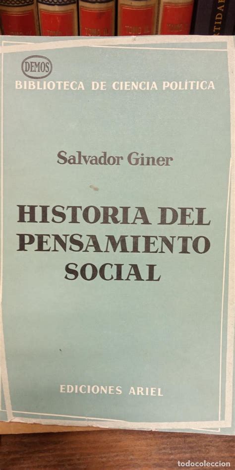 historia del pensamiento social. salvador giner   Comprar en ...