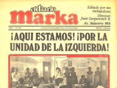 HISTORIA DEL PERIODISMO EN EL PERÚ: 6.  El Diario Marka y ...