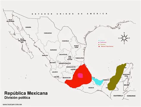 Historia Sociopolítica de México: Mapa de Mesoamérica con división ...