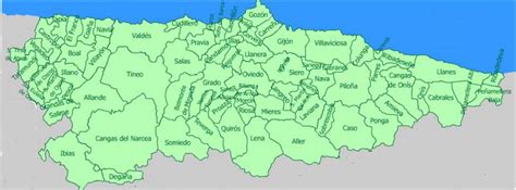 HOLA K ASE 3ºB R.I.E.S. Jovellanos: Mapa político de Asturias