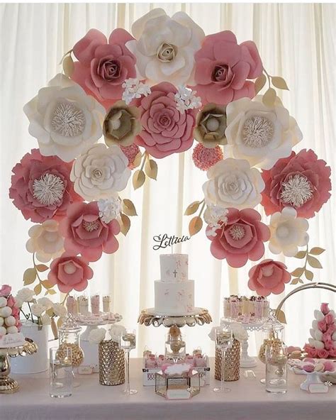 Holy Communion Paper flower backdrop | First communion ...