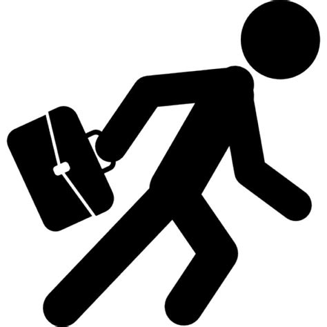 Hombre de negocios corriendo con su maleta | Descargar Iconos gratis