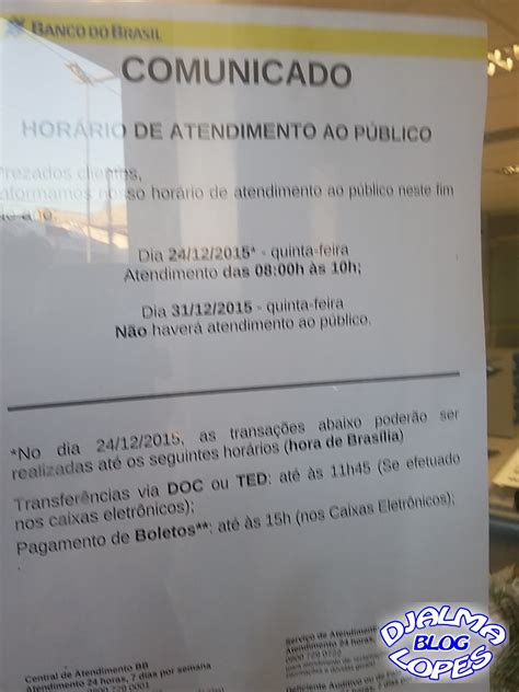 HORÁRIO DE ATENDIMENTO DO BANCO DO BRASIL EM VICÊNCIA PE ...